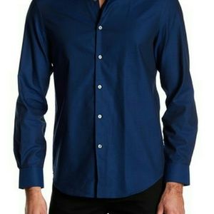 PERRY ELLIS Jacquard Slim Fit Button Down Shirt